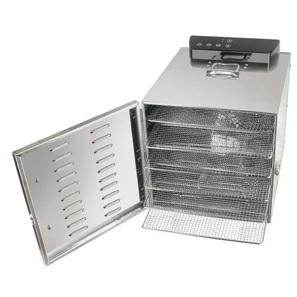 Customized 6 Trays Dehydrator Food Snacks Dehydration Dryer Machine Fruit Vegetable Herbs Bread Meat Drying Tool English panel