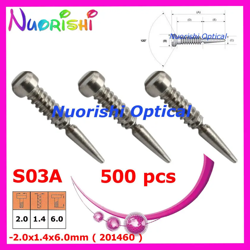 

500pcs 2.0x1.4x6.0mm/6.4mm/7.5mm or 2.0x1.2x6.0mm glasses spring hinge screws free shipping