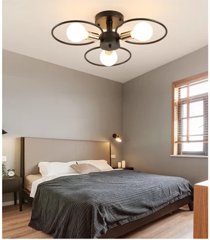 

Multiple Rod Wrought Iron Ceiling Light for Living Room Loft Industrial Restaurant Clothing Store Nordic LED Lamp For Home Decor