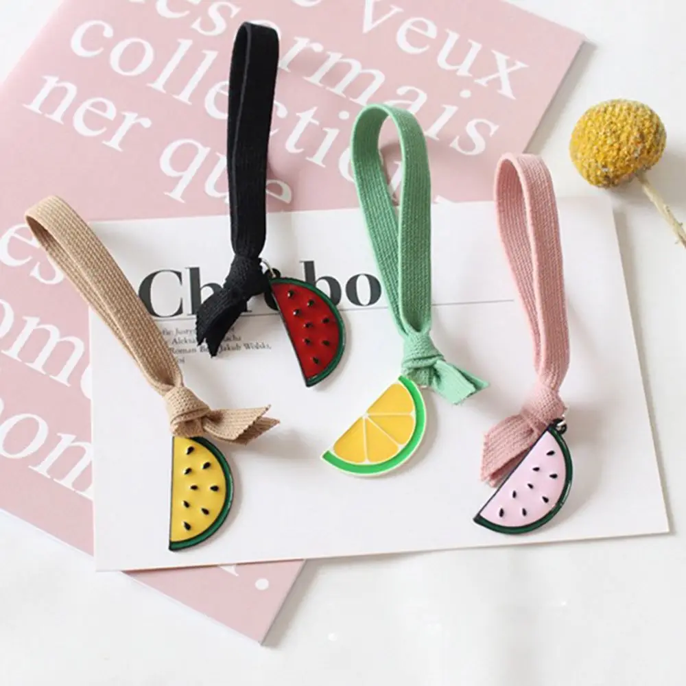 

1pc Fruit Pattern Rubber Hair Band Watermelon Head Rope Simple Small Fresh For Girls Kids Cute Hair Tie Hair Styling Accessories