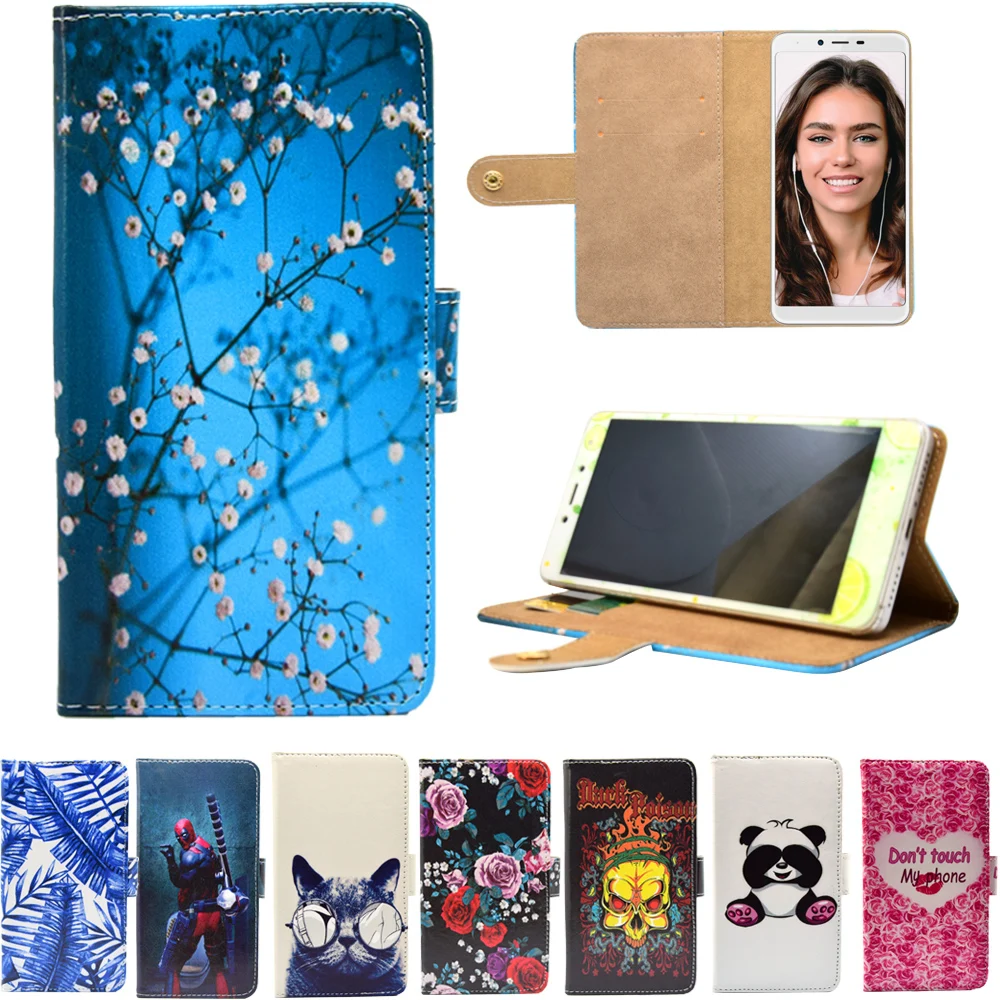 

PU Leather Phone Case Cartoon Cases Flip Wallet Stand Cover for INOI 5 5 Pro