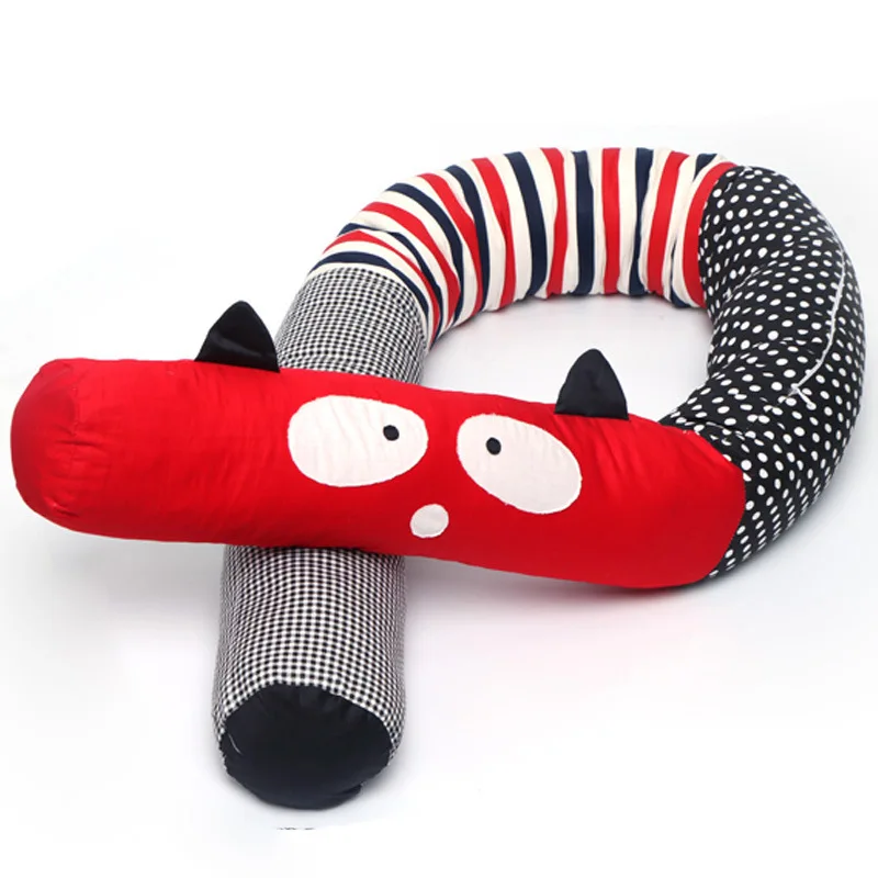 2M Red Cute Cartoon Bumpers On The Bed Crib Surrounding Baby Guardrail Crib Fence Anti-collision Cotton Baby Decoration Bedroom (3)