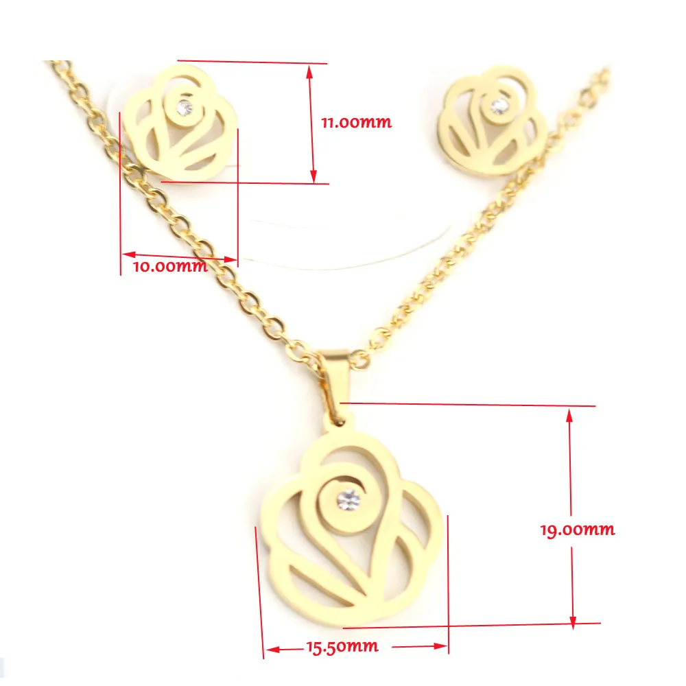 Pendant Necklace and Earrings Jewelry Sets                    PF-T1012DG10
