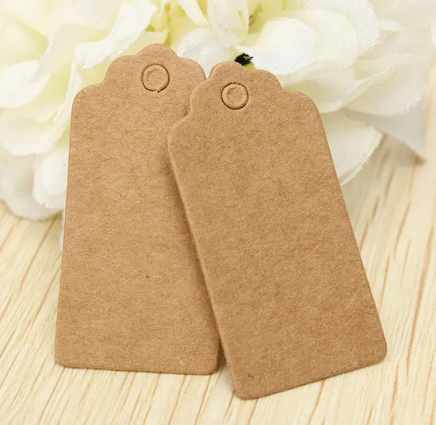 100pcs/lot Brown Kraft Paper Wedding Note+String Tags Lace Scallop Head  Label Luggage DIY Blank Price Gift Hang Tag Gift 5x3cm - AliExpress
