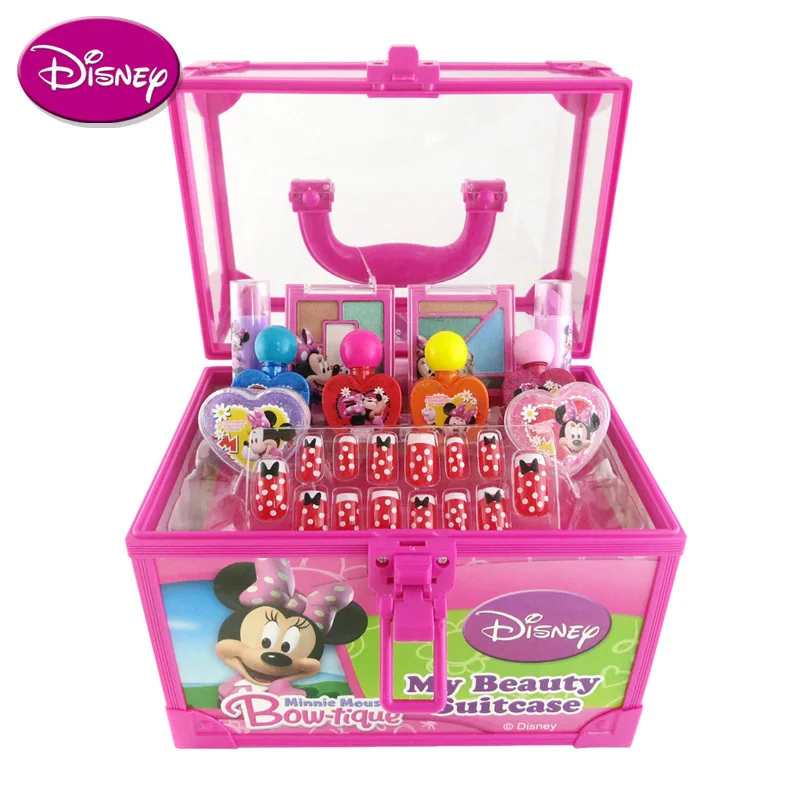 

Disney children pretend to make up Princess Minnie set toys children's make-up suitcase girl's eye shadow lipstick family toys
