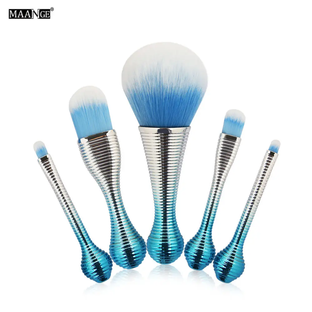 MAANGE 5Pcs Mini Makeup Brushes Set Cosmetic Powder Foundation Eye Shadow Blush Concealer Lip