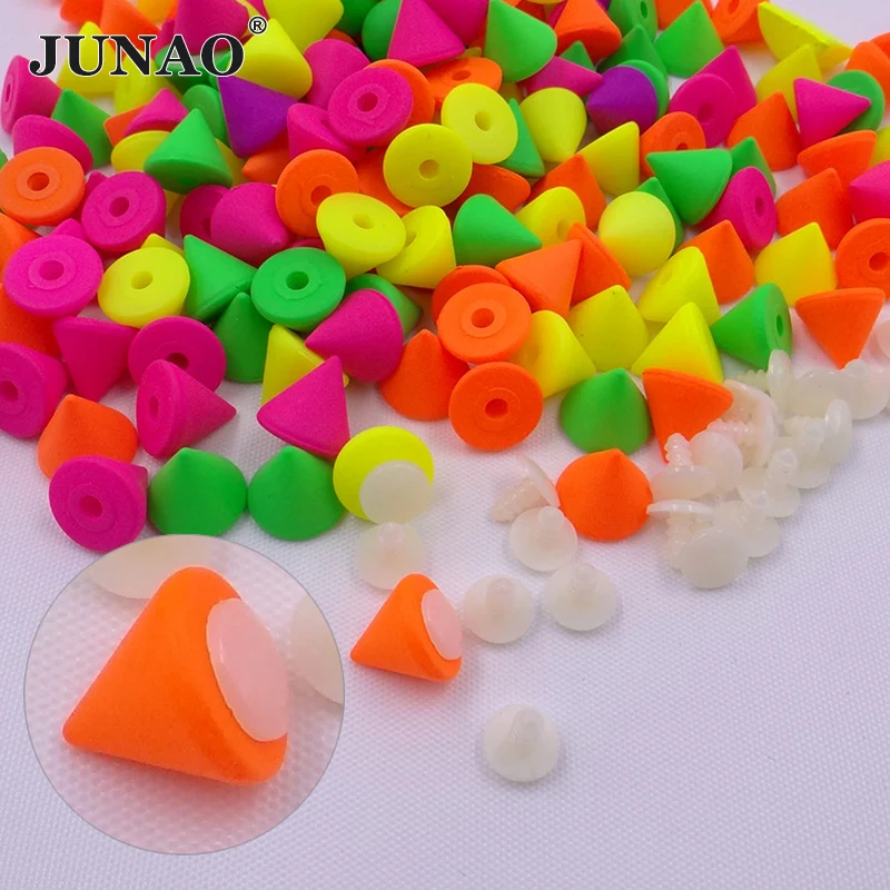 JUNAO-remaches de plástico para ropa de cuero, tachuelas de 10mm, mezcla de colores, DIY, manualidades, fabricación joyas, 500 Uds. - AliExpress Hogar y jardín