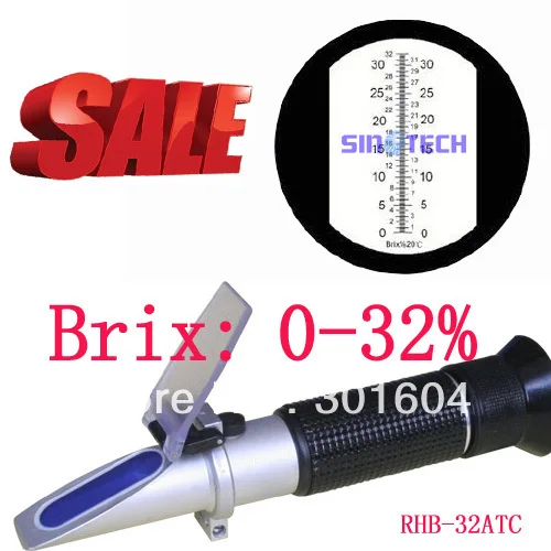 CE certificate hand held brix 0 32 cuttling liquid Refractometer RHB 32ATCin Refractometers