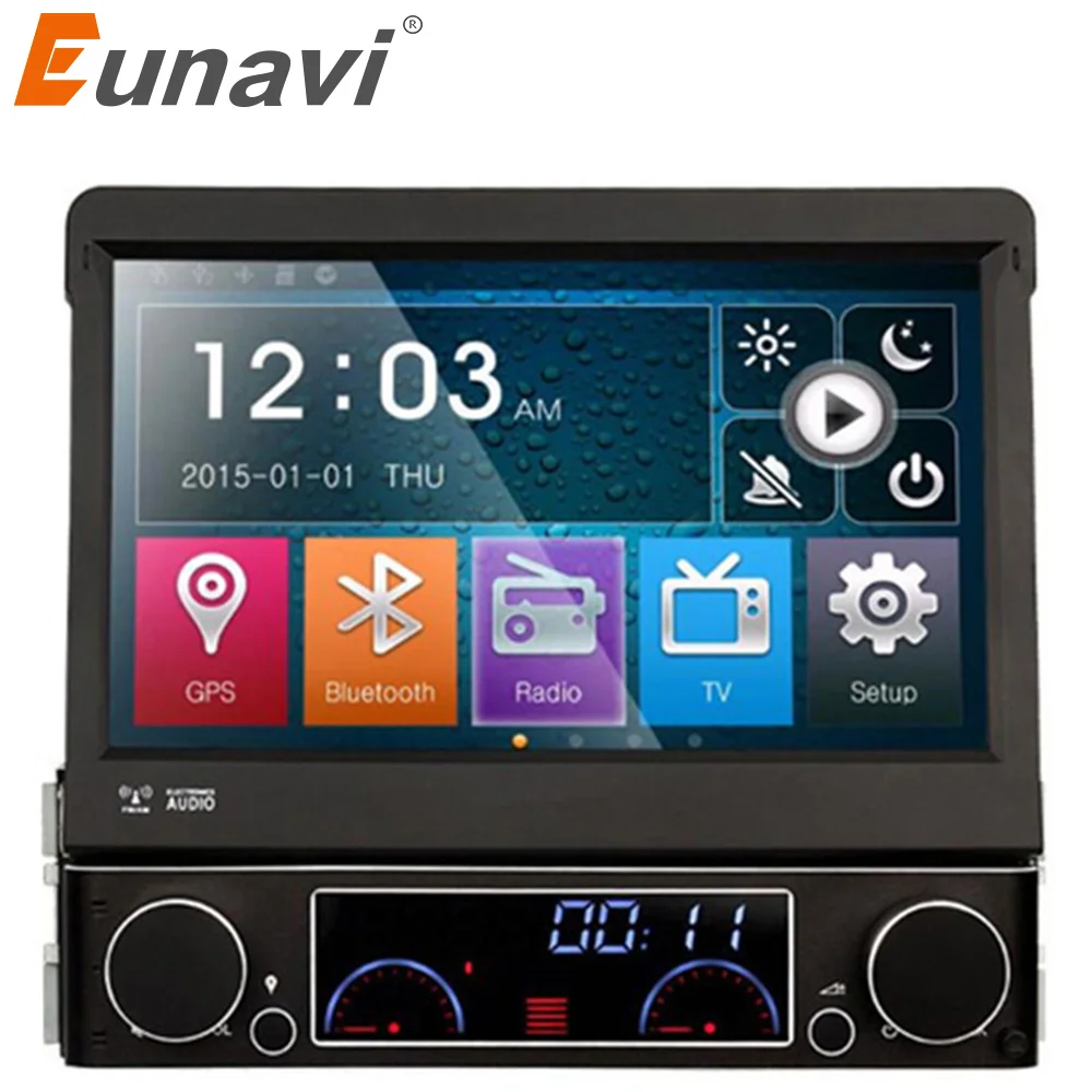 Eunavi 1 Din 7 &quotУниверсальный сенсорный автомобильный DVD с экраном GPS Navi авторадио