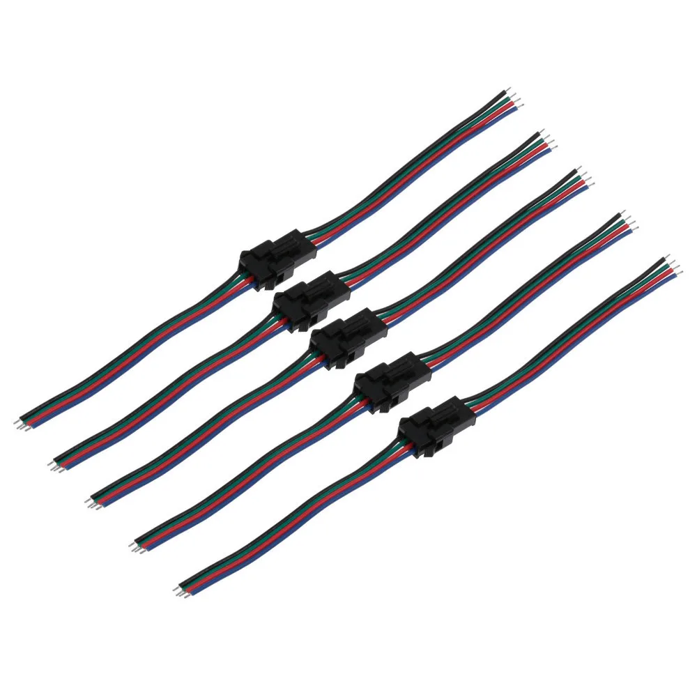 30-set-lotto-4-PIN-Maschile-e-Femminile-RGB-connettore-del-Cavo-di-Legare-Per-3528