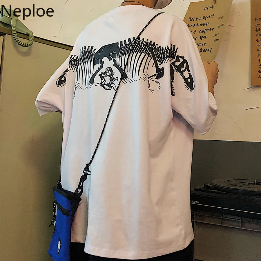 

Neploe Vintage T Shirt Dinosaur Print Women Tshirt Casual Hipster Funny T Shirt Lady Top Tee Short Sleeve Loose Streetwear 39207