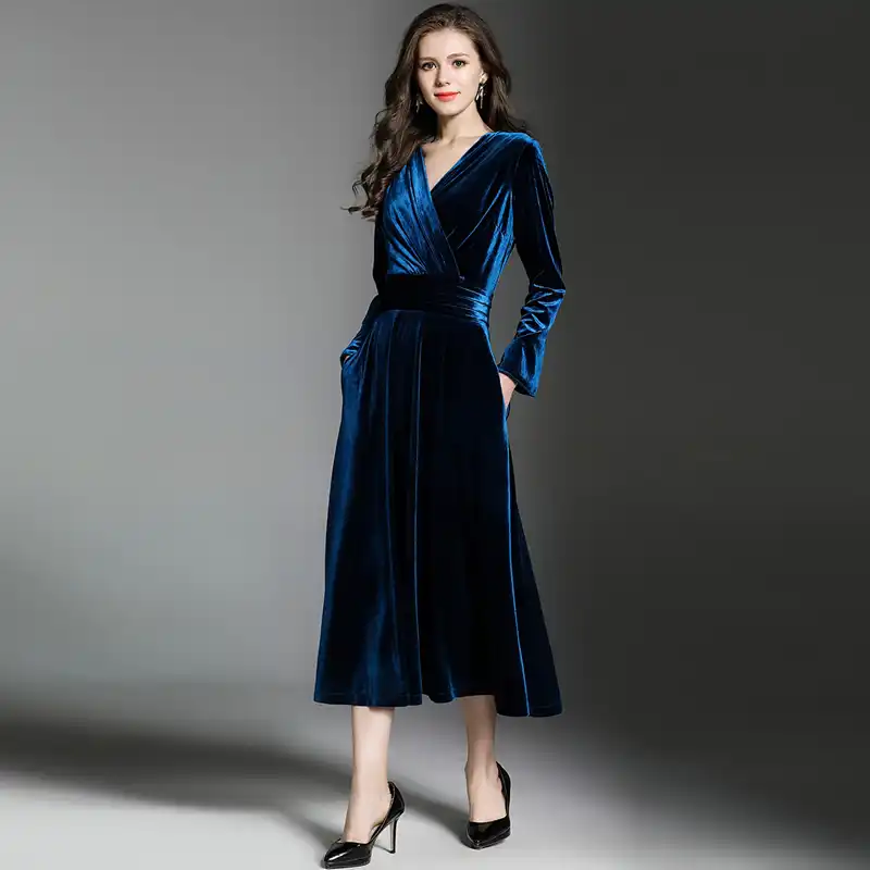 peacock blue maxi dress