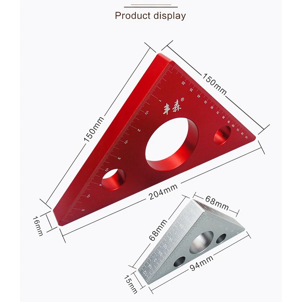 

Aluminum Alloy Right Angle Ruler Mini Pocket Square DIY Woodworking Triangle Ruler Height Measuring Gauging Woodworking Tools