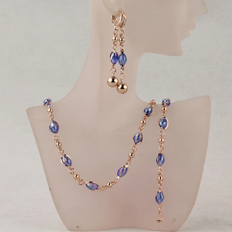7 Couleur Fashion Wedding African Beads Jewelry sets de cristal Collier Boucles d/'oreilles sets