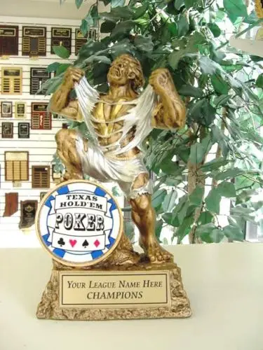 

AWESOME NEW MONSTER HOLD EM POKER CARD TROPHY AWARD