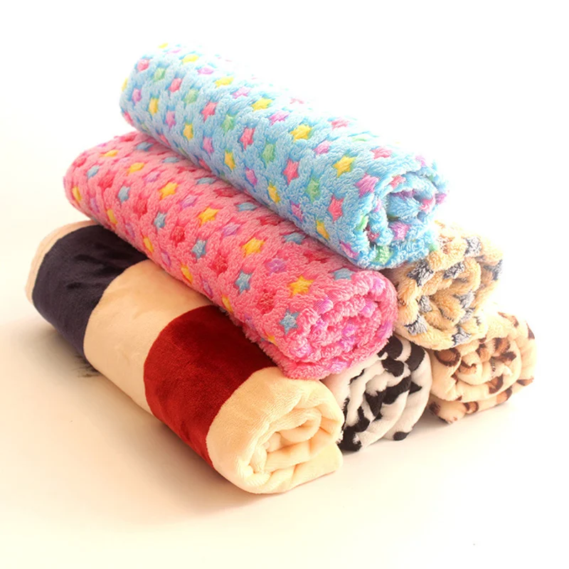 Soft Pet Dog Blankets Coral Fleece Puppy Winter Warming Print