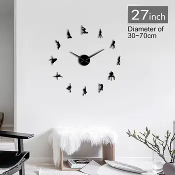 

Pole Dance Frameless 3D DIY Modern Wall Clock Exotic Dance Kit Decoration With Mirror Numbers Sticker Clock Watch Gift for Girl