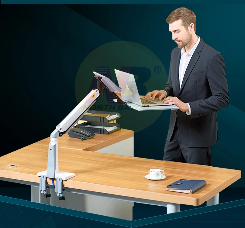 NB FB17 Full Motion Sit Stand Laptop Support Foldable Gas Spring Arm 11