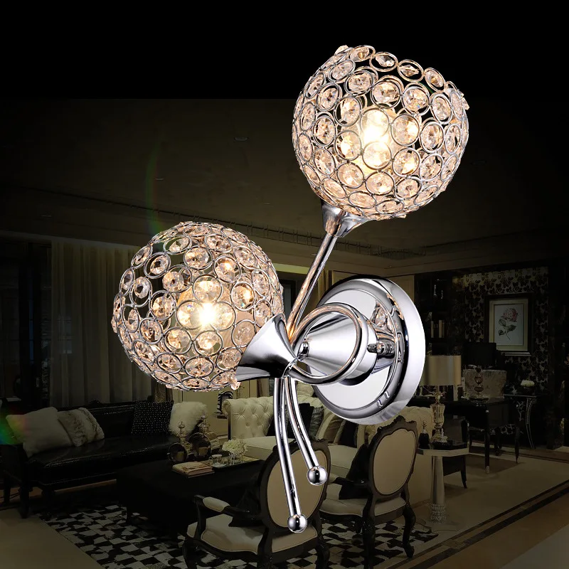 Современная простая железная художественная Хрустальная настенная лампа креативный модный светодиодный настенный светильник оптом светодиодный настенный светильник