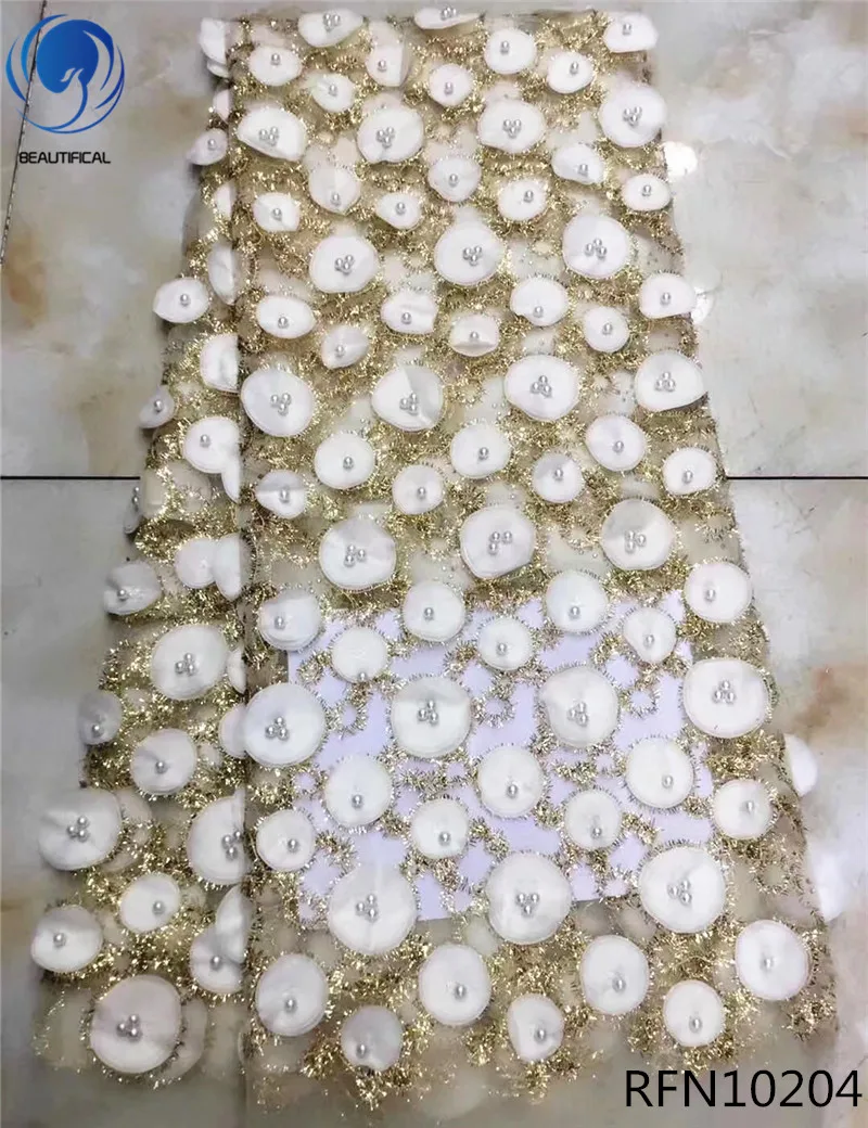 

Beautifical african lace fabrics Fashion 3d circular design patterns tulle lace fabric for wedding nigerian net lace RFN102