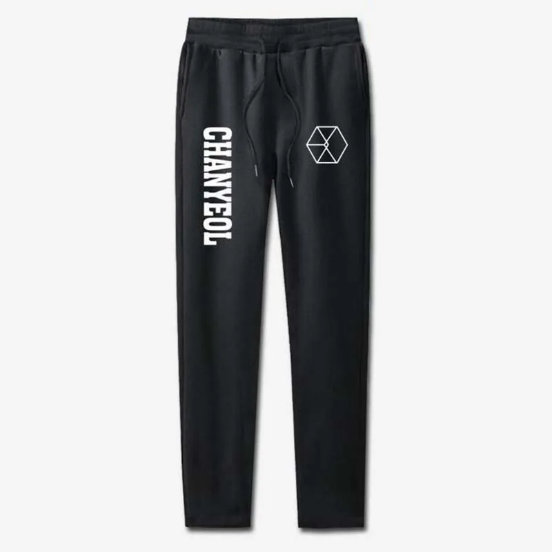 EXO имя члена chanyeol chen do kai lay luhan xiumin tao exo брюки Kpop модные Хлопковые женские мужские
