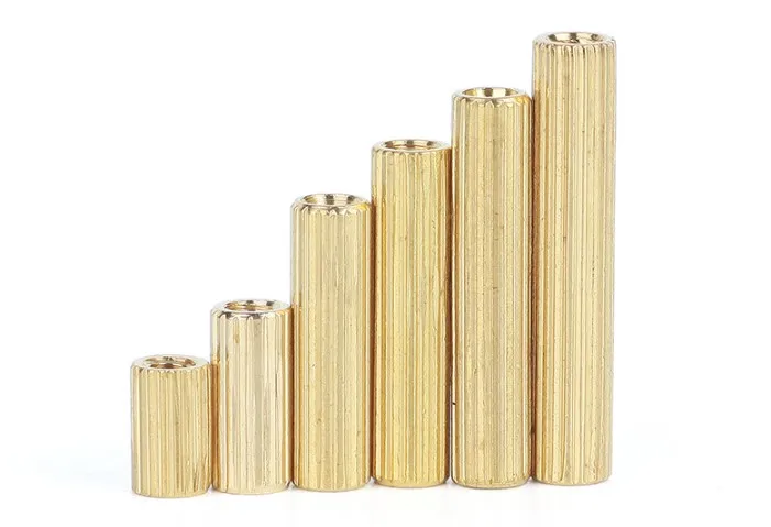 50pcs M2*L L=3mm to 30mm 2mm thread Brass Round Standoff Spacer Female Female M2 Brass Threaded Spacer