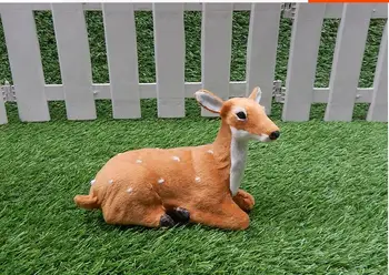 

simulation brown deer polyethylene&furs female sika deer model large 19x13cm stage prop,home decoration Xmas gift w1401