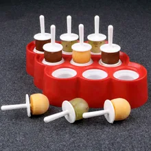 Милый силиконовый мини фруктовый лед формы мороженое мяч леденец формы для мороженого с 9 наклейками