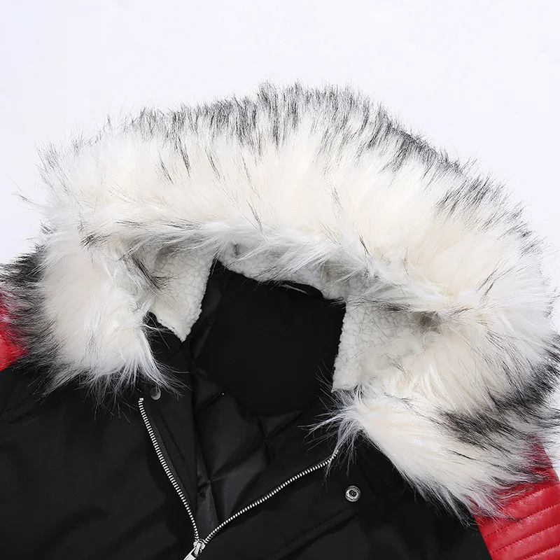 Толстые теплые парки пальто зимняя куртка мужская Повседневная Длинная Верхняя одежда с капюшоном меховой воротник ветровка куртки кожаные пальто для мужчин Veste Homme