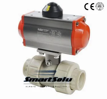 DN50 ПВХ Пластиковые Дроссельные Клапаны с пневматическим приводом DN40