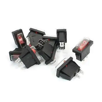 AC 250 V/16A 125 V/20A 2-Pin SPST ввода/вывода красный свет водонепроницаемый кулисный