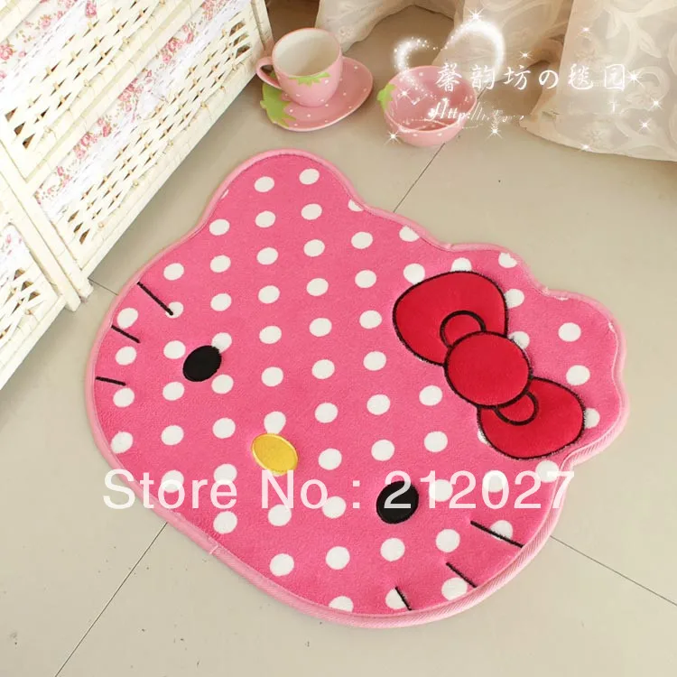 Buy Free shipping Hello Kitty Pink Pock Dot Cartoon Anti Slip floor mat slip