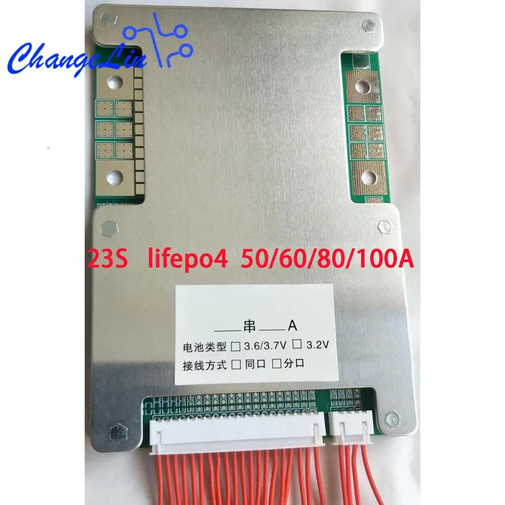 

23S BMS 50A 60A 80A 100A Lifepo4 Lithium Battery Protection Board Common Port Cell Pack Module with Balance PCM PCB Electric
