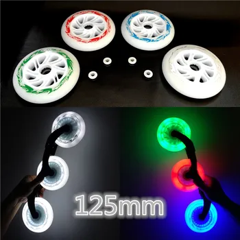 

6 pcs/set 125mm LED Speed Inline Skates Wheels 85A Hardness Wearable Race Skating Wheels For Powerslide Speed Skating Patines