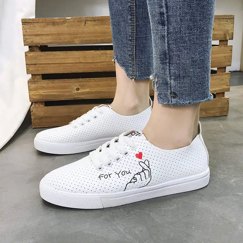 

LOOZYKIT Women Vulcanized Shoe Comfortable Sneakers Ladies Lace-up Casual Shoes Breathable Walking Flat Shoes zapatos de mujer