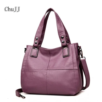 

Chu JJ Women's Genuine Leather Handbags Patchwork Shoulder CrossBody Bags Messenger Bag Fashion Hobos Ruched Women Bags