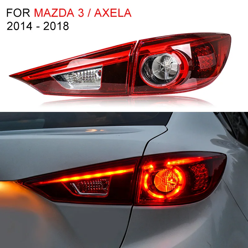 Светодиодный задний фонарь светильник для Mazda 3/Axela- левой и правой стороны СВЕТОДИОДНЫЙ Фонарь Лампа фонарь заднего хода сигнала поворота светильник