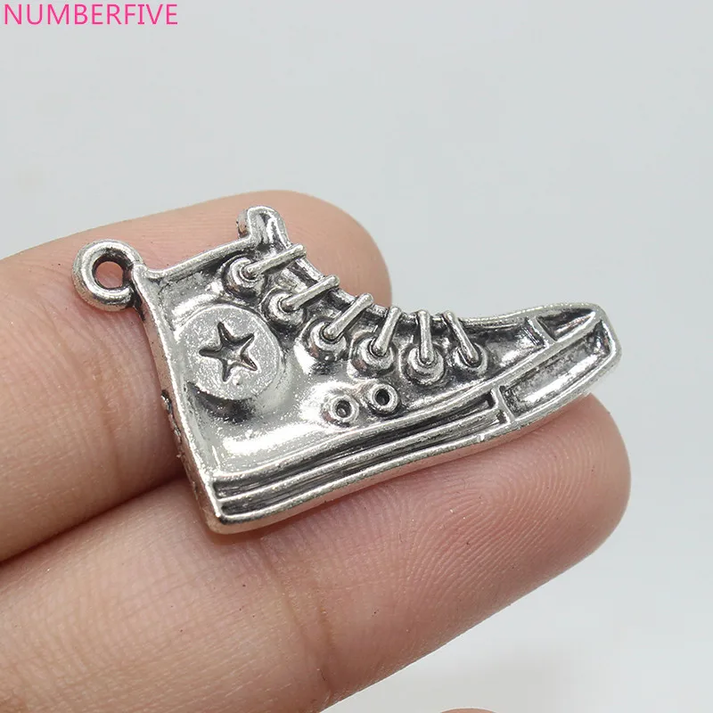 

20pcs--30x20mm Antique Tibetan silver The All Star Canvas Shoes Charm For Jewelry Pendant