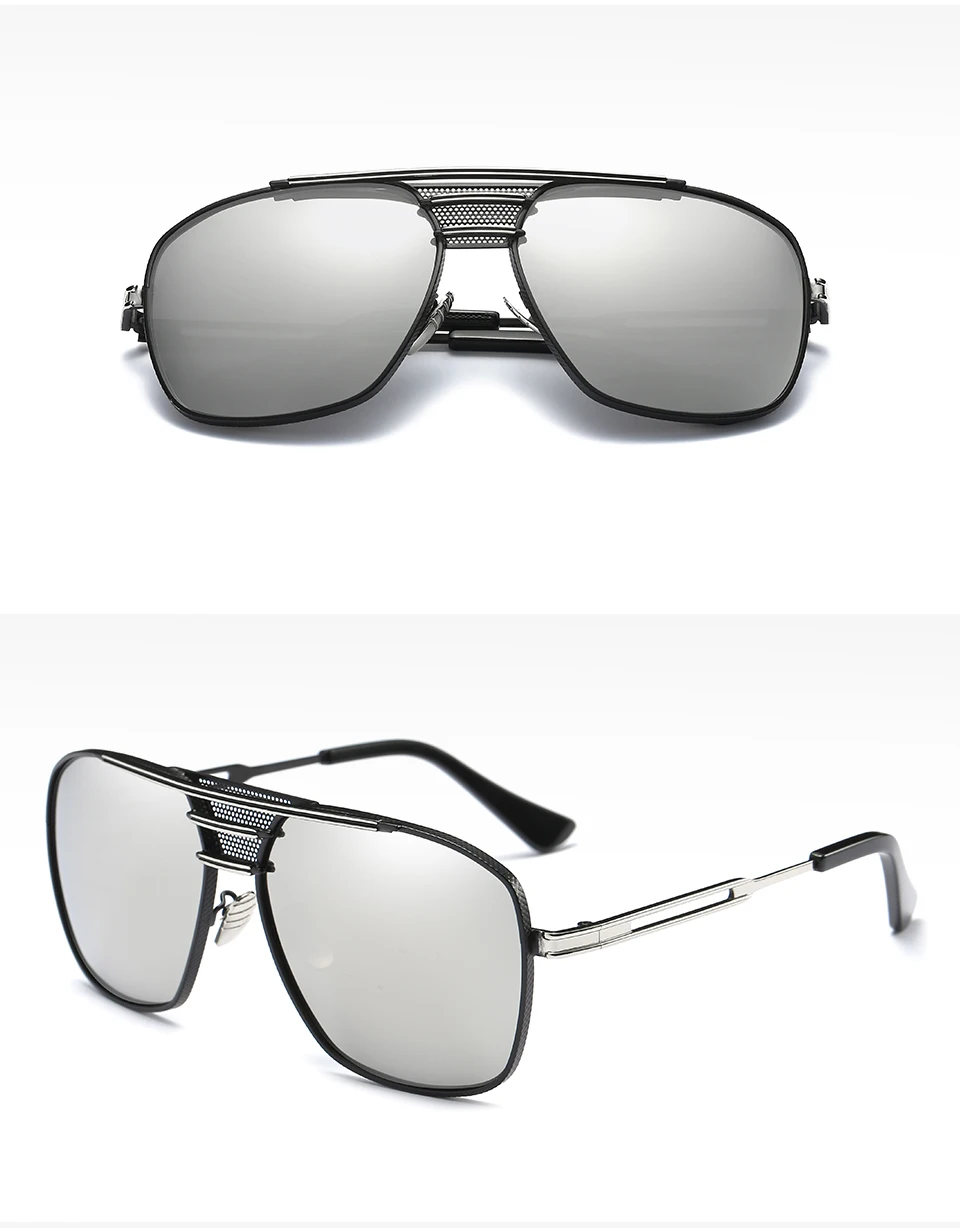 Peekaboo, uv400, поляризационные солнцезащитные очки, мужские, люксовый бренд, с коробкой, квадратные, золотые, металлические, для вождения, солнцезащитные очки для мужчин, поляризационные