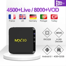 MX10 Polish Arabic IP TV 1 Year SUBTV Poetuguese Africa IPTV Subscription Set Top Box Canada France Turkish IPTV Italy Arabic