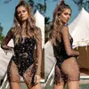 Sexy Women Mesh Fishnet Beach Cover Ups Bikini Swimwear Bathing Suit Girls Chiffon Sequin Beach Short Dress Transparent Swimsuit ► Photo 2/6