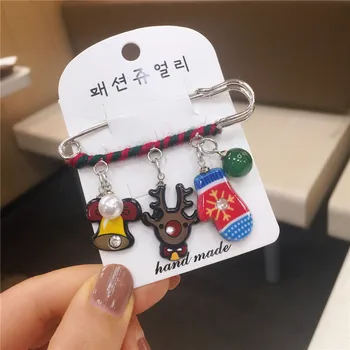 

Christmas JEWELRY cute pin Cartoon Santa Claus Enamel pins Fashion Brooch pins Kawaii Brooches Animal jewelry Christmas Gift 1pc