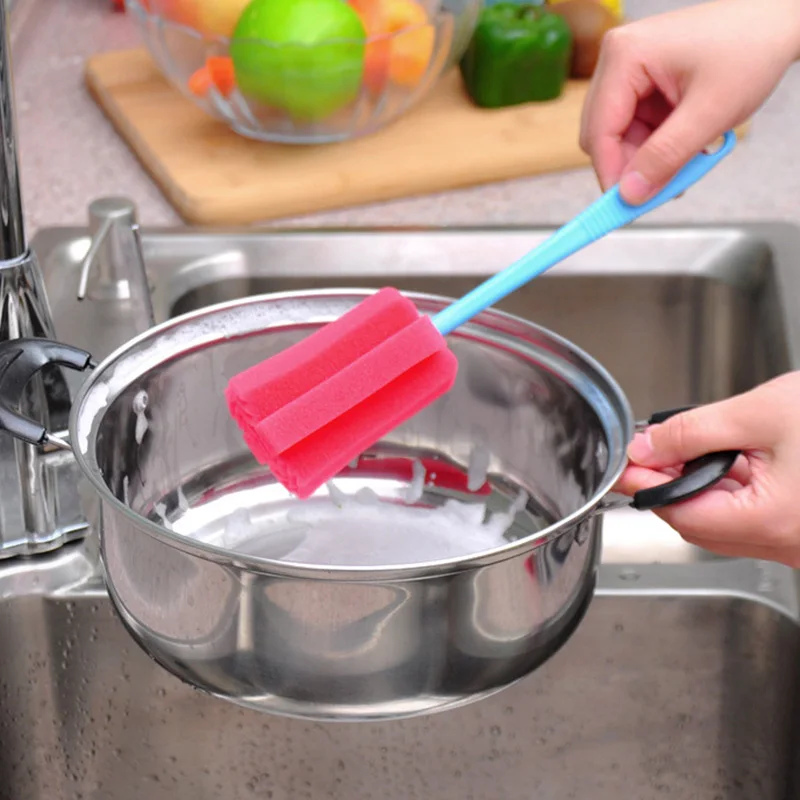 Harga Populer Sponge Sikat Botol Bayi Cangkir Sikat Kaca Mencuci Membersihkan Dapur Alat Pembersih