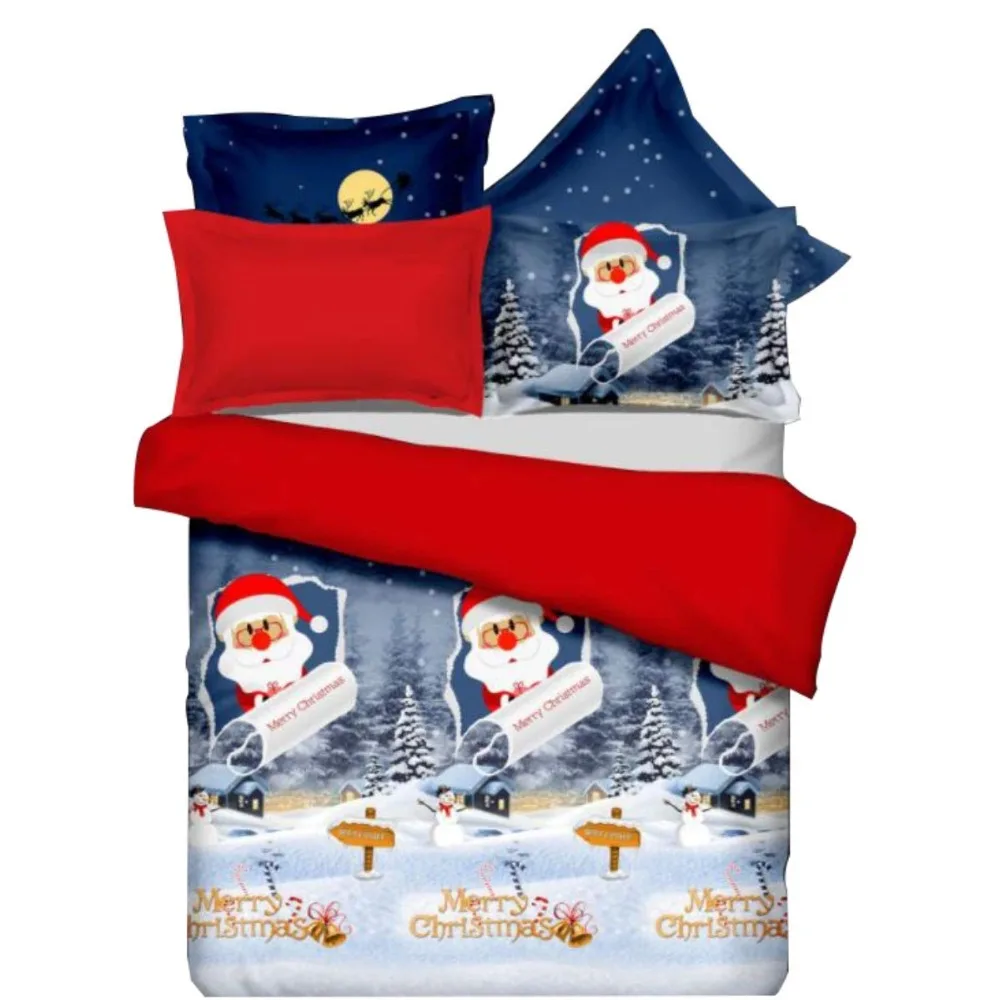 

3D Printed Christmas Bedding Full 3PCS Snowflake Print Duvet Cover with Pillowcase