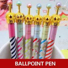 30 шт./партия красочная Корона Персонализированная шариковая ручка, красивая шариковая ручка, как канцелярские принадлежности для школы с украшением короны