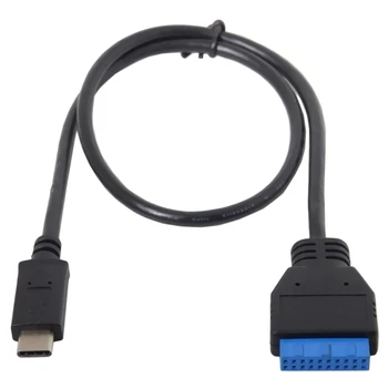 

Usb 3.1 Type-C Usb-C Male Single Port To Usb 3.0 Motherboard 19Pin 20Pin Header Adapter Cable Converter Connector 50Cm Black
