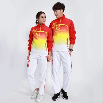 

Adsmoney Badminton Tracksuits Waterproof Running Sets Men/Women Gym China Game Team Sportwear Sport Training Jogging Suits