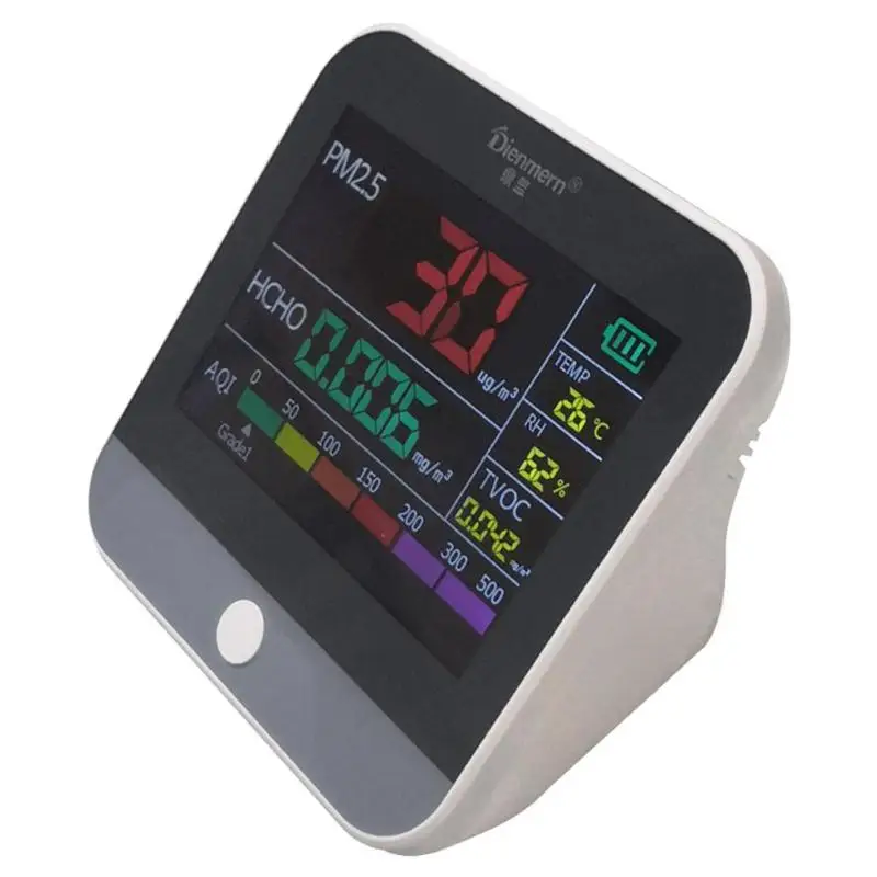 

6 in 1 HCHO/TVOC/AQI/PM2.5 Air Quality Monitor Temperature Humidity Meter
