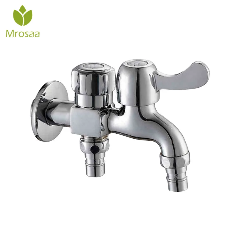 

Multifunctional Double Outlet Taps Dual Connect Washing Machine Faucets Bathroom Garden Mop Pool Double Water Outlet Faucets