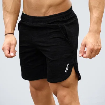 LANTECH для мужчин шорты для женщин Jogger шорты для занятий фитнесом мотобрюки модные повседневное дышащая быстросохнущая карман на молни - Цвет: Черный